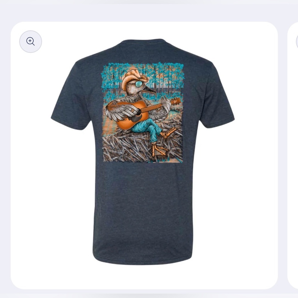 Combat Waterfowl Graphic T-Shirt - Duck Playing Guitar - Charcoal Gray Heather